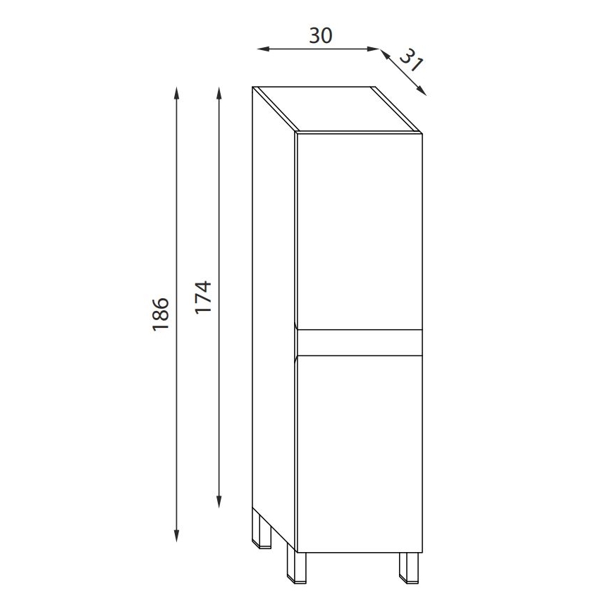 Kupaonski ormarić KENWOOD 186 cm bijeli
