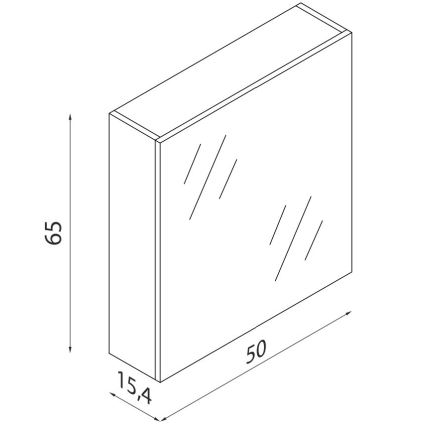 Kupaonski ormarić s ogledalom KENWOOD 65x50 cm bijeli