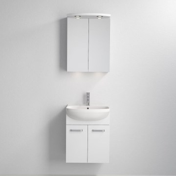 Kupaonski ormarić s umivaonikom ASTRID + LED ormarić s ogledalom 4xLED/4,3W/230V IP44 bijela