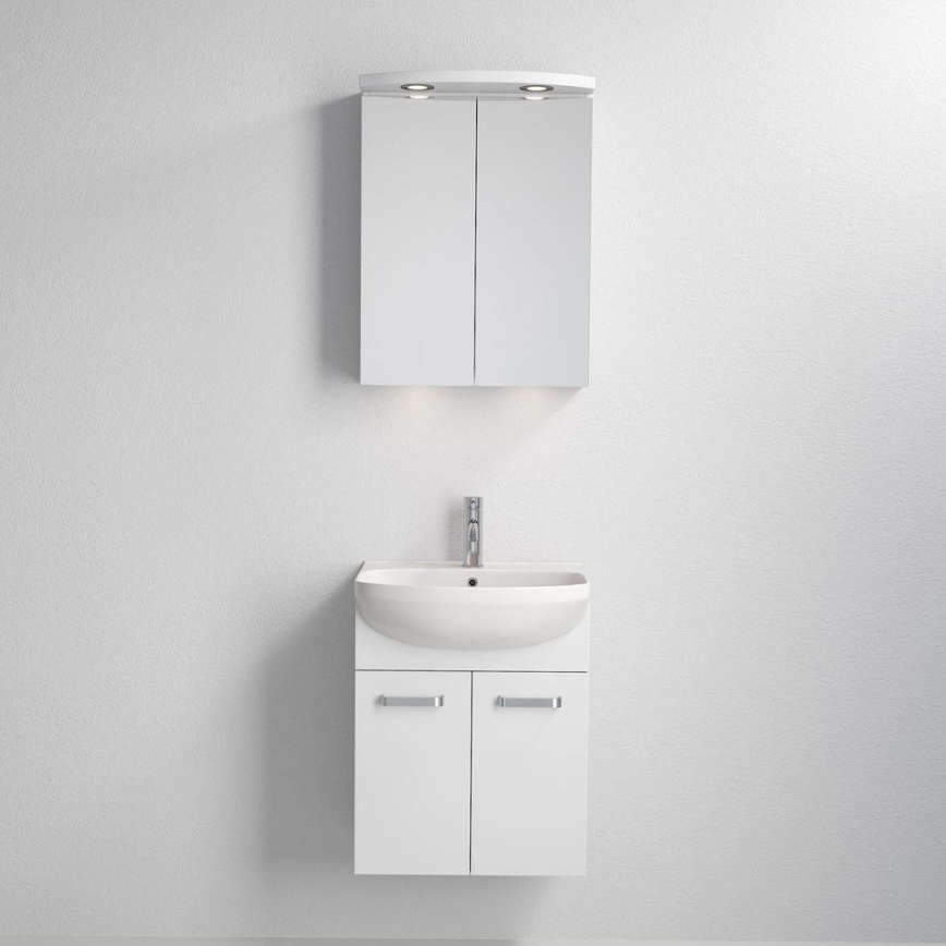 Kupaonski ormarić s umivaonikom ASTRID + LED ormarić s ogledalom 4xLED/4,3W/230V IP44 bijela