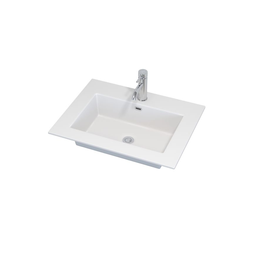 Kupaonski ormarić s umivaonikom GRIBSKOV 60 cm bež/hrast/bijela