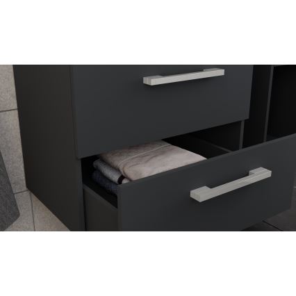 Kupaonski ormarić s umivaonikom KATE + ogledalni ormarić + zidni ormarić antracit