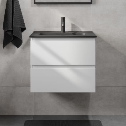 Kupaonski ormarić s umivaonikom KENWOOD 61x52x45 cm bijela/crna