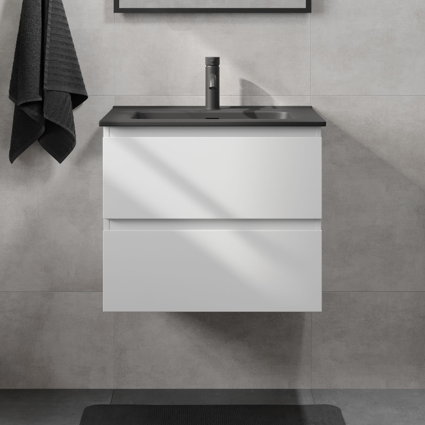 Kupaonski ormarić s umivaonikom KENWOOD 61x52x45 cm bijela/crna