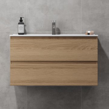 Kupaonski ormarić s umivaonikom KENWOOD 91x50x45 cm hrast