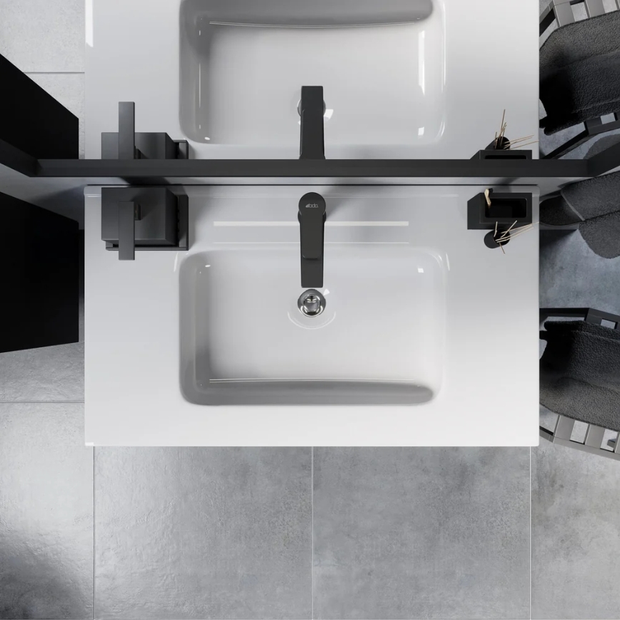 Kupaonski ormarić s umivaonikom LYKE, 80 cm, crni