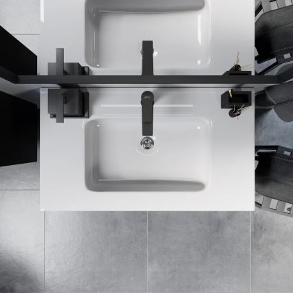 Kupaonski ormarić s umivaonikom MOLDE, 80 cm, crni