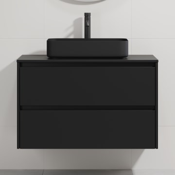 Kupaonski ormarić s umivaonikom TRONDHEIM/LJORDAL 90x57x46 cm crni