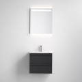 Kupaonski ormarić s umivaonikom VIGO + LED zidno ogledalo s pozadinskim osvjetljenjem LED/10W/230V IP44 crna