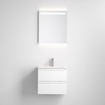 Kupaonski ormarić s umivaonikom VIGO + zidno LED ogledalo s pozadinskim osvjetljenjem, LED/10W/230V, IP44, u bijeloj boji
