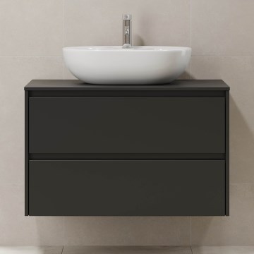 Kupaonski ormarić TRONDHEIM za umivaonik 90x57x46 cm crni