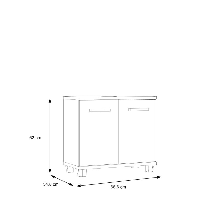 Kupaonski ormarić VENOM bijela/hrast sonoma