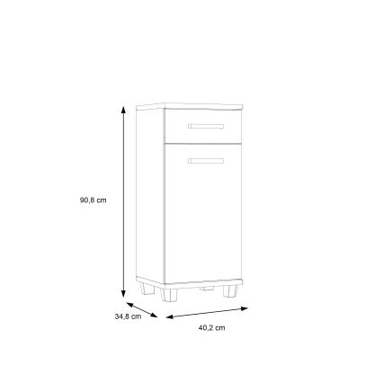 Kupaonski ormarić VENOM bijeli/sonoma hrast