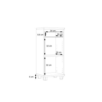 Kupaonski ormarić VENOM bijeli/sonoma hrast