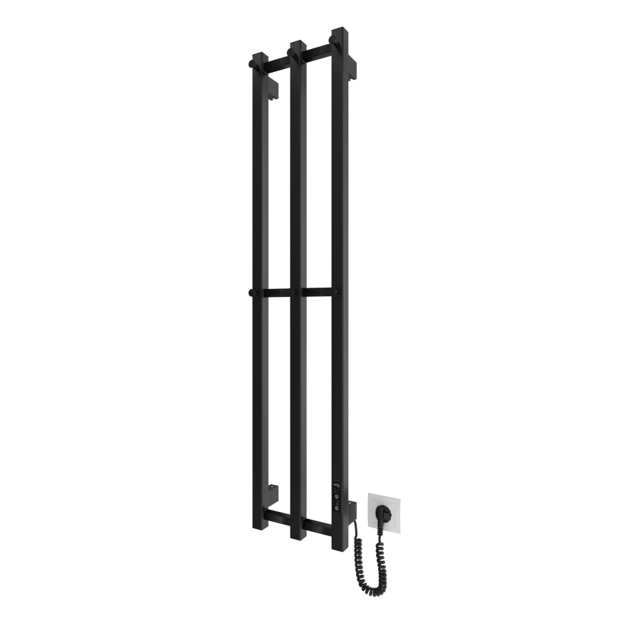 Kupaonski radijator HF SLIM 110W/230V 117x25 cm crna uglast