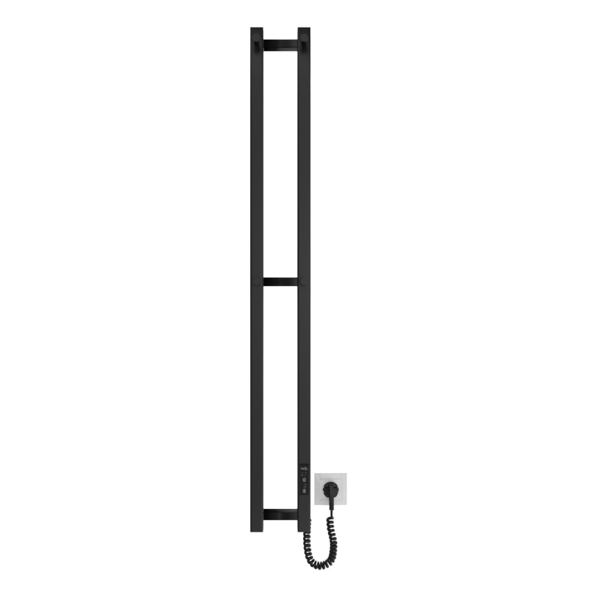 Kupaonski radijator HF SLIM 80W/230V 117x14 cm crna uglast