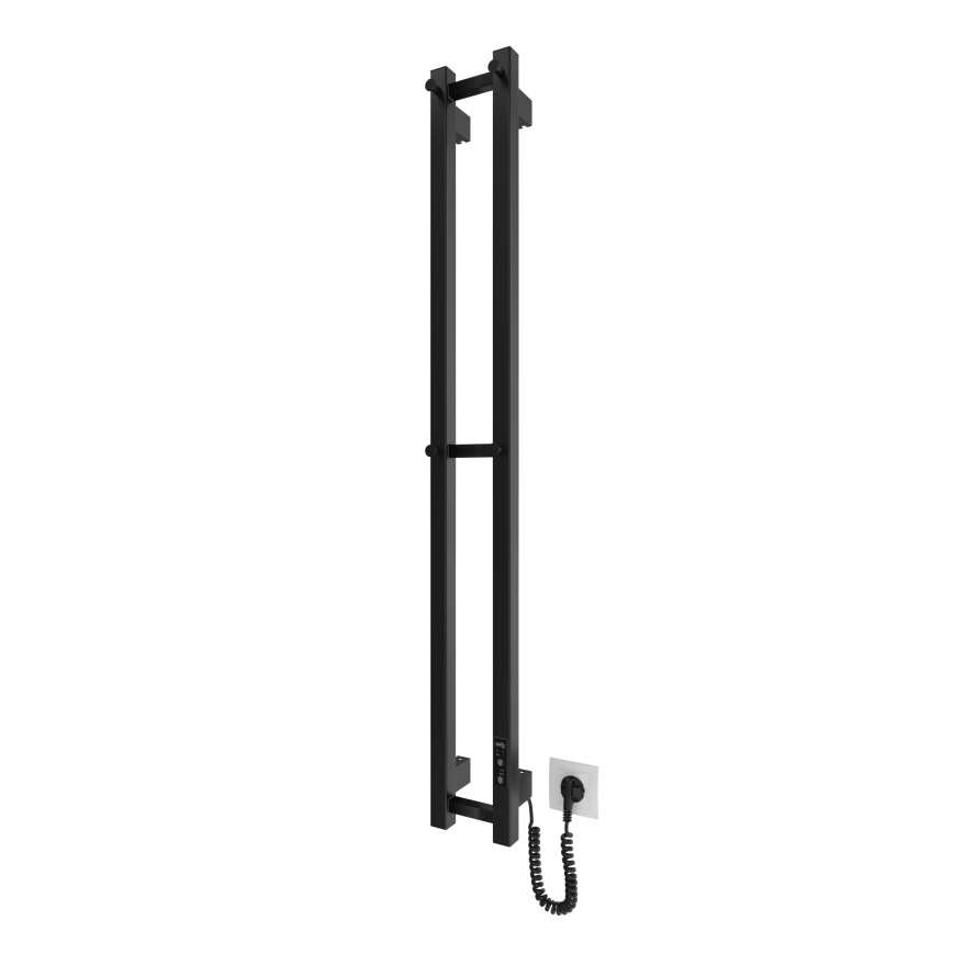 Kupaonski radijator HF SLIM 80W/230V 117x14 cm crna uglast