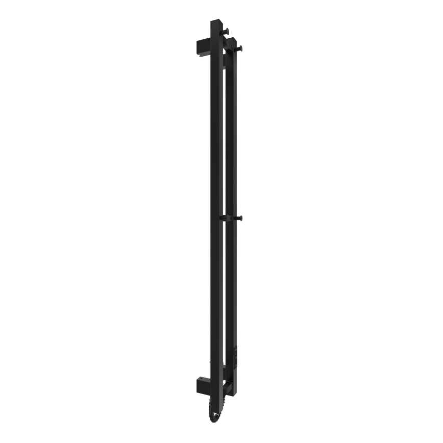Kupaonski radijator HF SLIM 80W/230V 117x14 cm, crni, s uglatim dizajnom, IP44