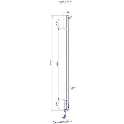 Kupaonski radijator RAY 25W/230V 110x30 cm IP44 nehrđajući čelik/bijela