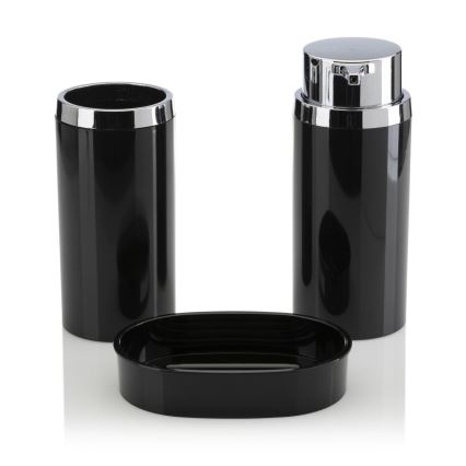 Kupaonski set CARMEN 5 kom crna/sjajni krom