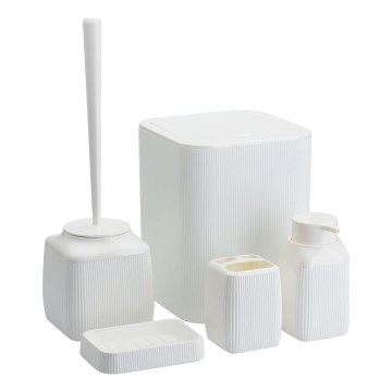 Kupaonski set CRYSTAL 5 komada bijela