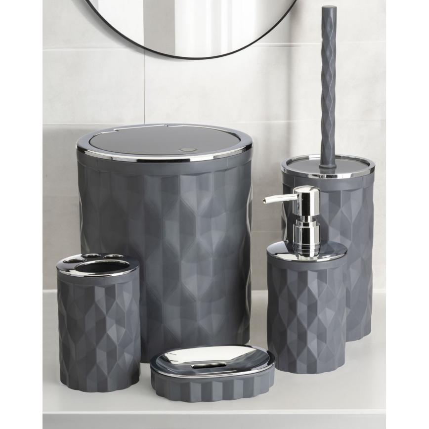 Kupaonski set REINA 5 kom antracit/sjajni krom