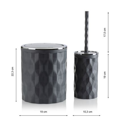 Kupaonski set REINA 5 kom antracit/sjajni krom