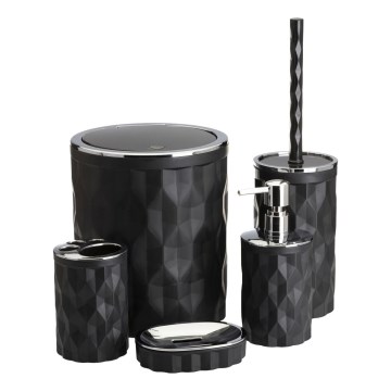 Kupaonski set REINA 5 kom crna/sjajni krom