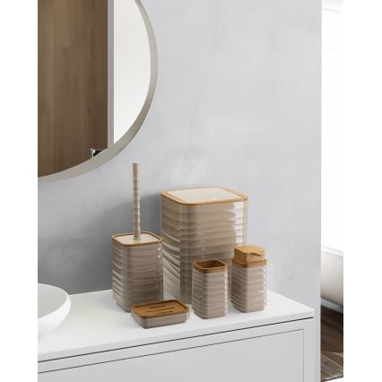 Kupaonski set WAVE 5 komada bež/smeđa