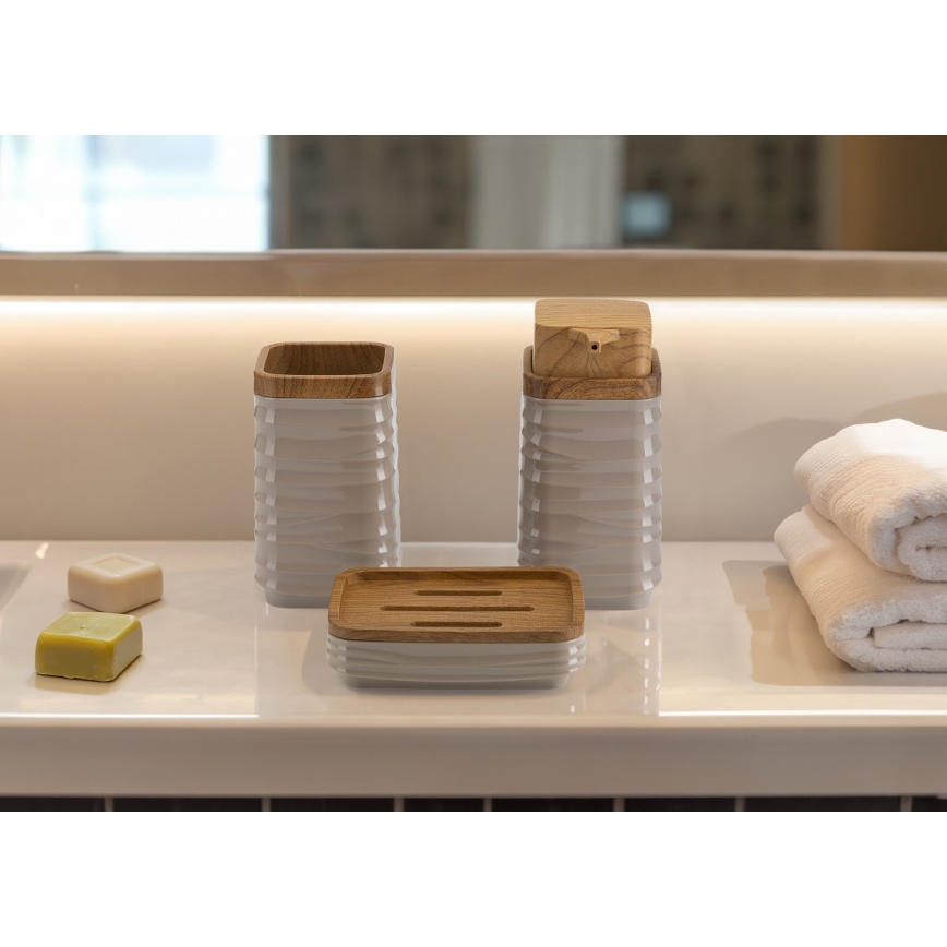 Kupaonski set WAVE 5 komada bež/smeđa