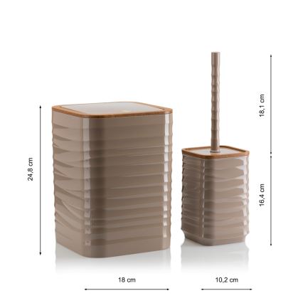 Kupaonski set WAVE 5 komada bež/smeđa