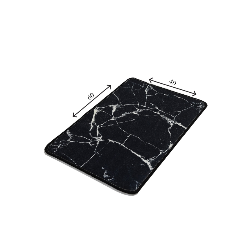 Kupaonski tepih MARBLE 40x60 cm crna