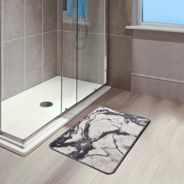 Kupaonski tepih MERMER 40x60 cm crno/bijeli