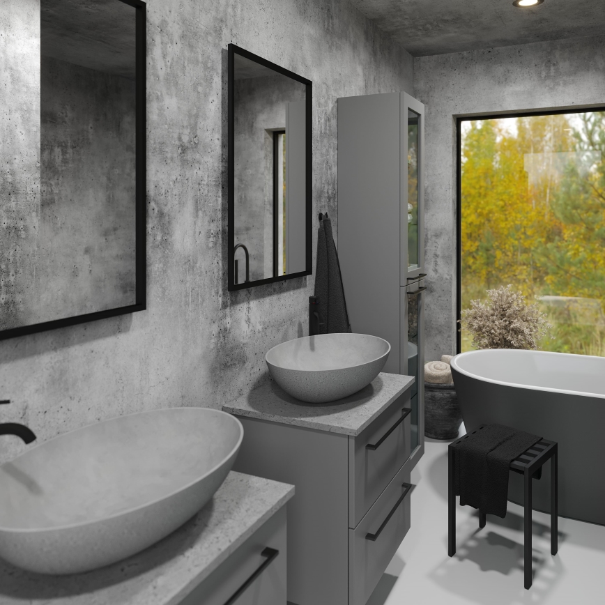 Kupaonsko ogledalo BORGSTED 60x80 cm, crno