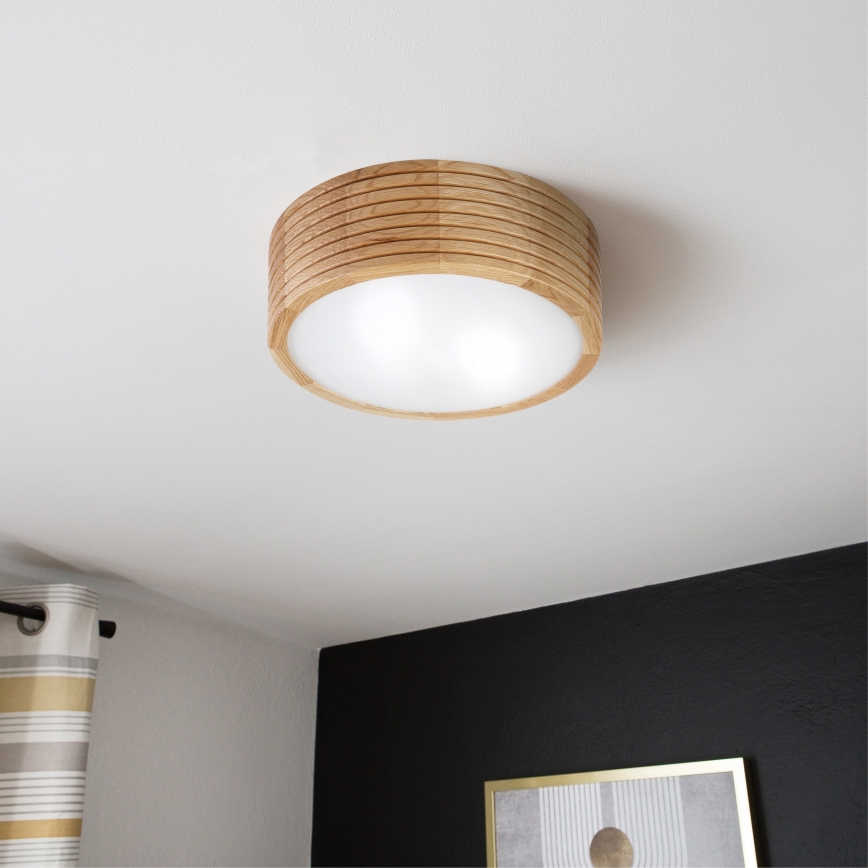 Kupaonsko stropno svjetlo LINARO 2xE27/15W/230V IP54 hrast Ø 27 cm