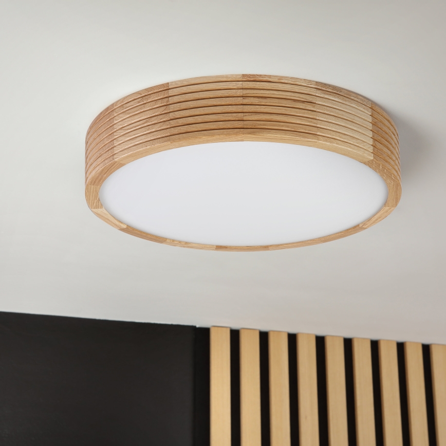 Kupaonsko stropno svjetlo LINARO 3xE27/15W/230V IP54 hrast, promjer 37 cm