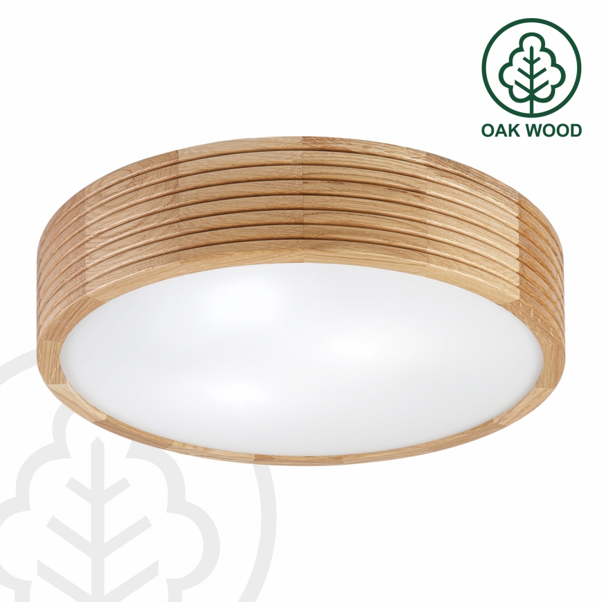 Kupaonsko stropno svjetlo LINARO 3xE27/15W/230V IP54 hrast, promjer 37 cm