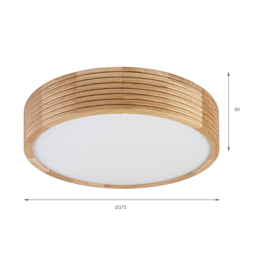Kupaonsko stropno svjetlo LINARO 3xE27/15W/230V IP54 hrast, promjer 37 cm