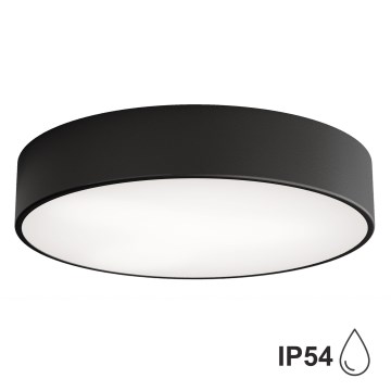 Kupaonsko stropno svjetlo s senzorom CLEO, 3x E27/24W/230V, Ø 40 cm, crno, IP54