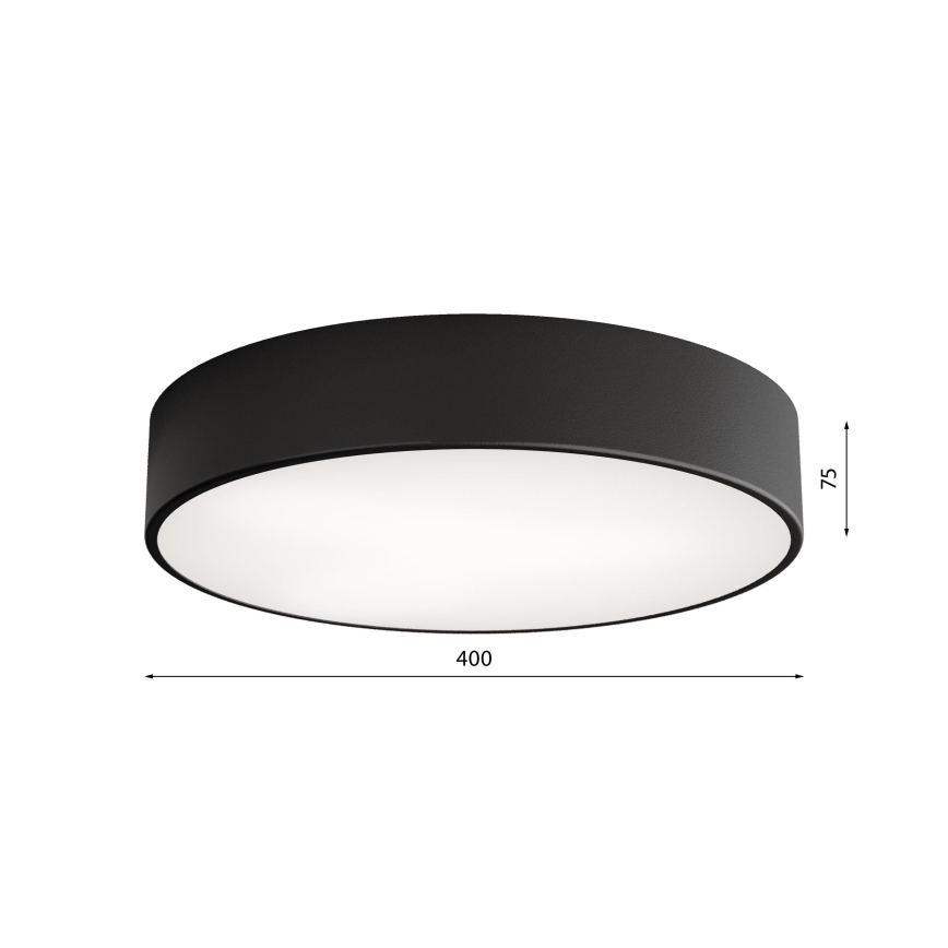 Kupaonsko stropno svjetlo s senzorom CLEO, 3x E27/24W/230V, Ø 40 cm, crno, IP54