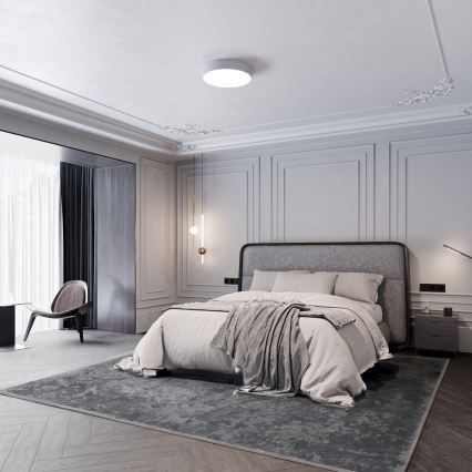 Kupaonsko stropno svjetlo s ugrađenim senzorom CLEO 4xE27/24W/230V, promjer 50 cm, IP54, siva