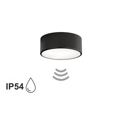 Kupaonsko stropno svjetlo sa senzorom CLEO 1xE27/24W/230V, promjer 20 cm, IP54, crno
