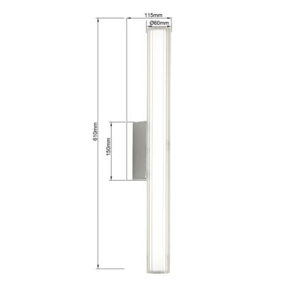 LED kupaonsko osvjetljenje za ogledalo LINEA LED/12W/230V 3000/4000/6000K IP44 61 cm sjajni krom