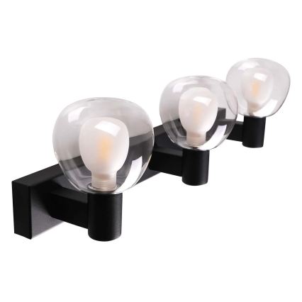 Kupaonsko zidno svjetlo POLA 3xG9/5W/230V IP44 crno/prozirno