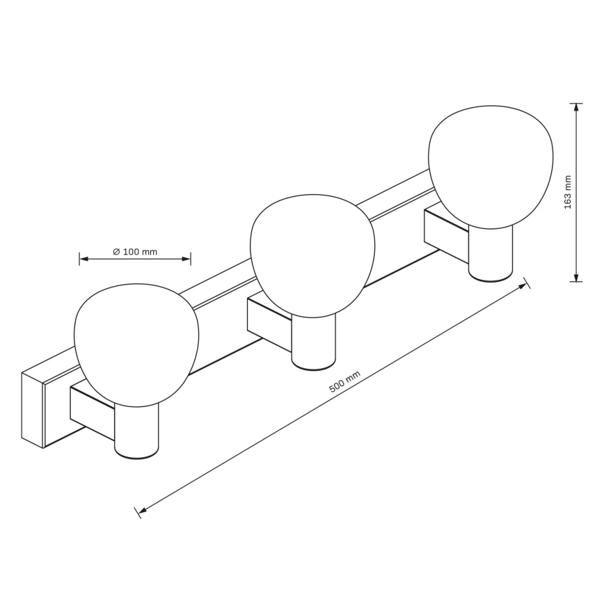 Kupaonsko zidno svjetlo POLA 3xG9/5W/230V IP44 crno/prozirno