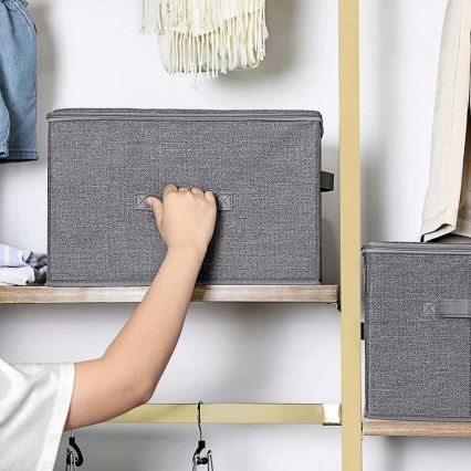 Kutije za pohranu s patentnim zatvaračem, 3 kom, CURAN, siva