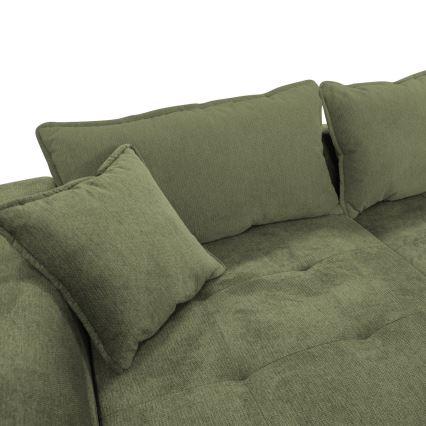 Kutna garnitura na razvlačenje s prostorom za pohranu u obliku slova L LAGOA lijeva zelena