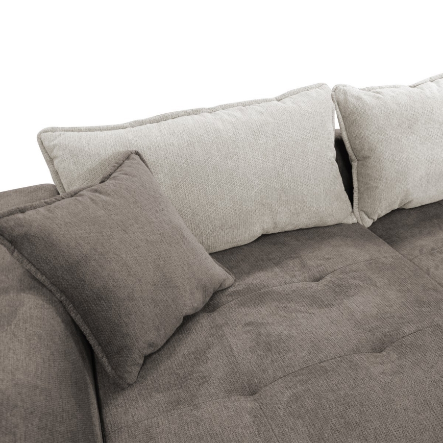 Kutna garnitura na razvlačenje s spremištem u obliku L LAGOA, lijeva, taupe/siva