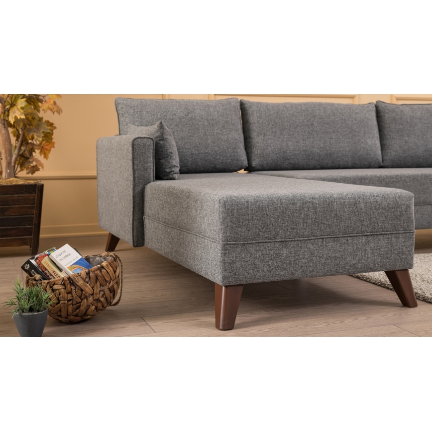 Kutna sjedeća garnitura KORFU u obliku slova L, siva, lijeva