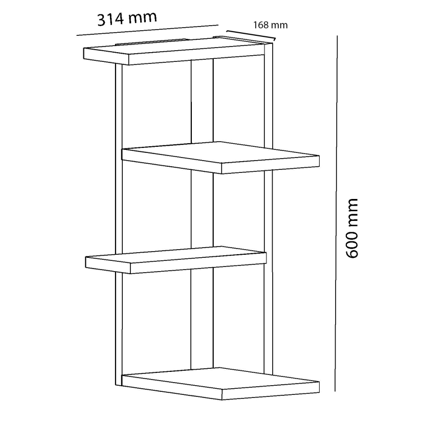 Kutna zidna polica  MILANO 60x31,4 cm bijela